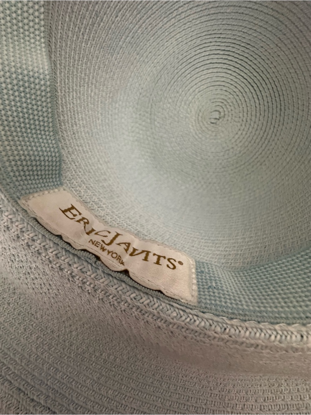 Eric Javits Light Blue Wide-Brim Straw Sun Hat - Picture 4 of 6